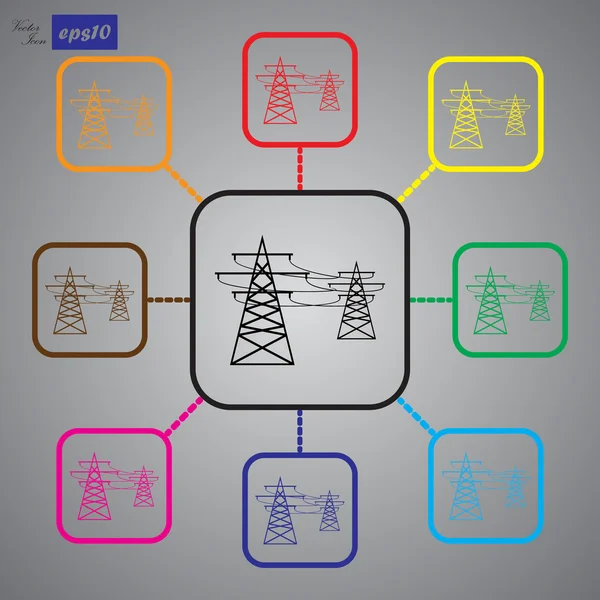 Icono de líneas eléctricas — Vector de stock