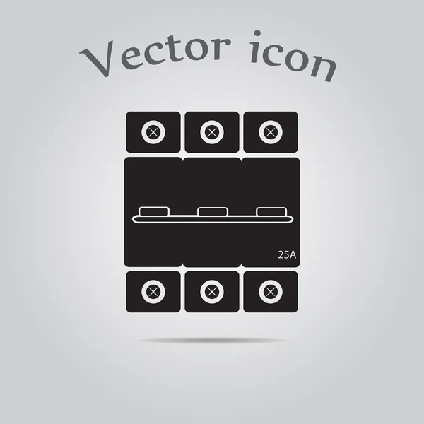 Three-phase machine 25 amps icon — Stock Vector