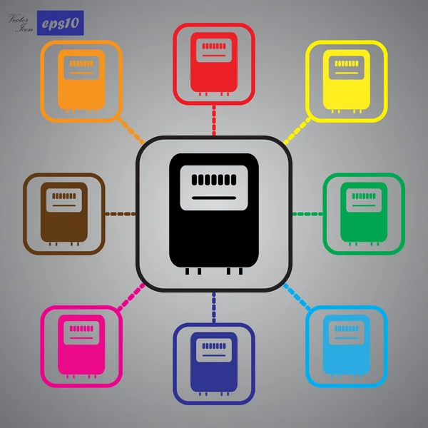 Icône de compteur d'électricité. Signe de mesure. Vecteur — Image vectorielle