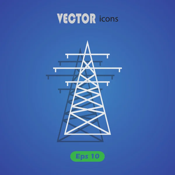 Der Hochspannungsdrahtmast. Vektorillustration. — Stockvektor