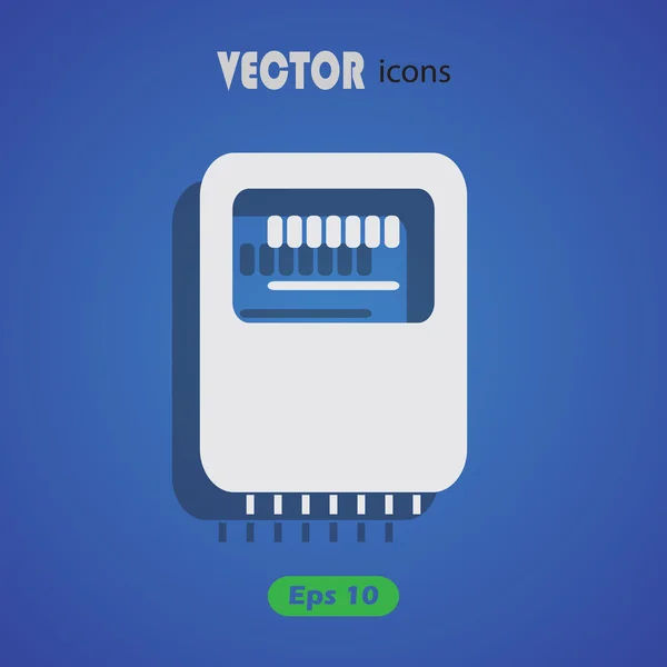 Ícone do contador de energia elétrica. Sinal de medição. Três fases. Vetor — Vetor de Stock