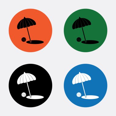 Plaj şemsiye vektör simgesi
