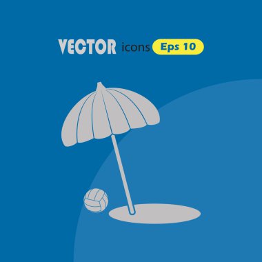 Plaj şemsiye vektör simgesi