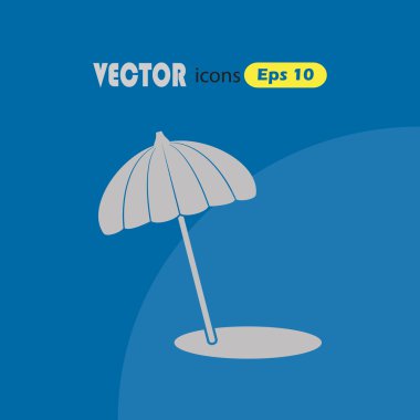 Plaj şemsiye vektör simgesi