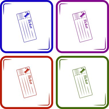 Tren Bilet vektör simgesi