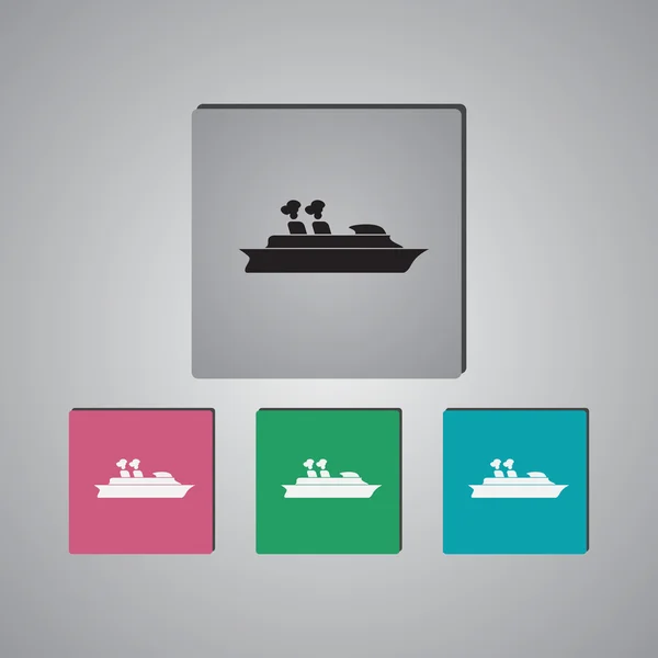 Deniz gemisi - vektör simgesi — Stok Vektör