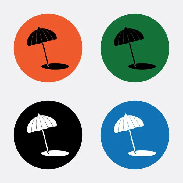 Paraguas de playa vector icono — Vector de stock