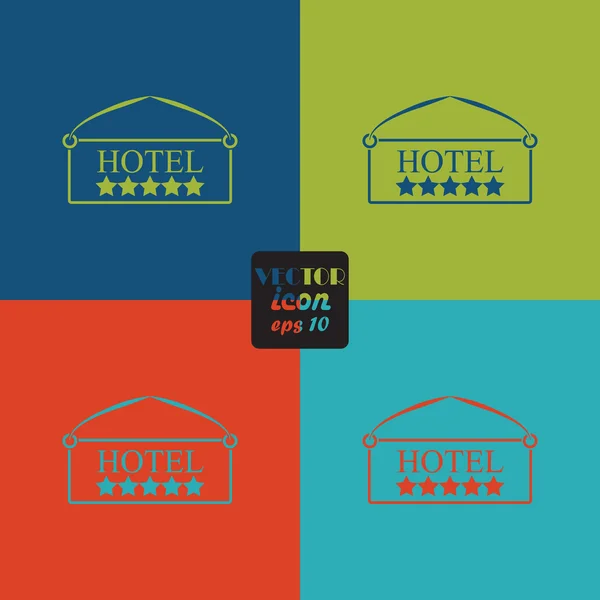 Piatto icona dell'hotel — Vettoriale Stock