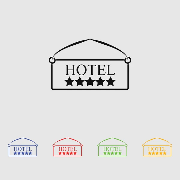 Plattan hotel icon — Stock vektor