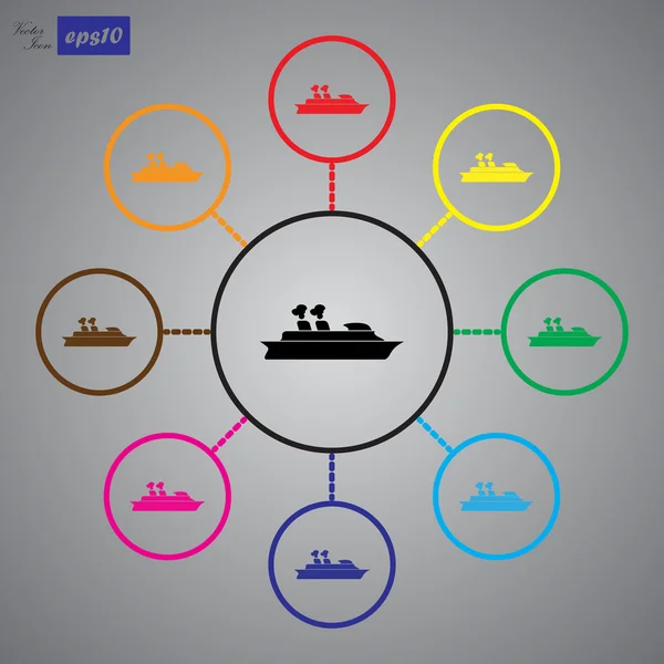 Navio de cruzeiro - Ícone de vetor —  Vetores de Stock