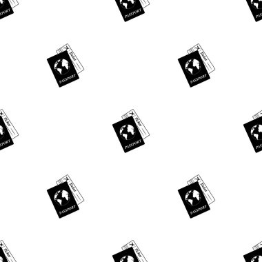 Pasaport ve boş bilet uçak simgesi.