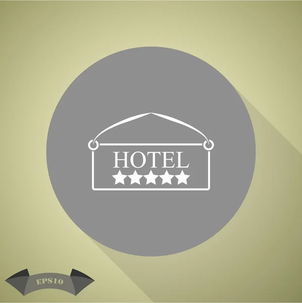 Ícone do hotel da placa — Vetor de Stock