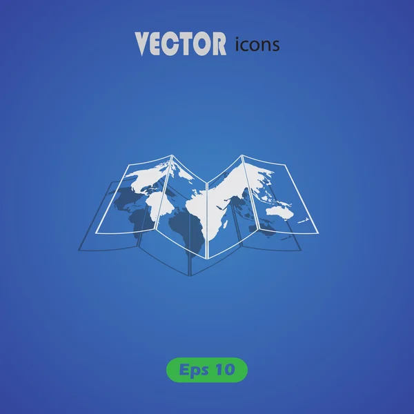 Mapa icono vector — Vector de stock