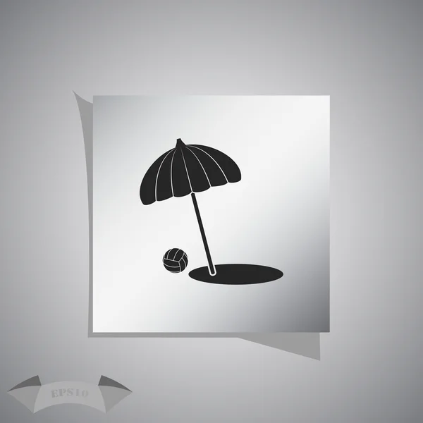 Παραλία ομπρέλα εικονίδιο του φορέα — Διανυσματικό Αρχείο