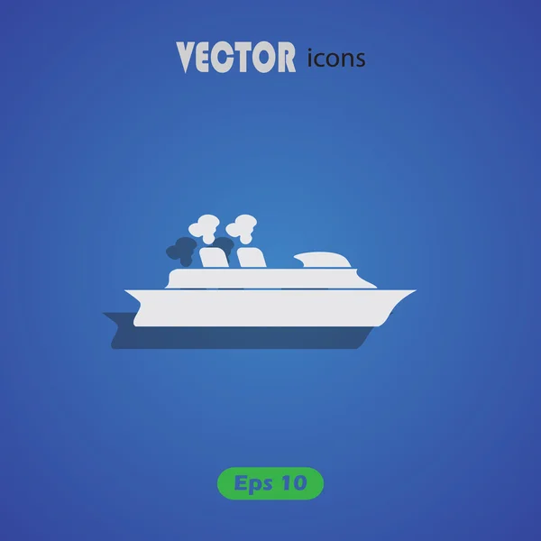 Bateau de croisière - icône vectorielle — Image vectorielle