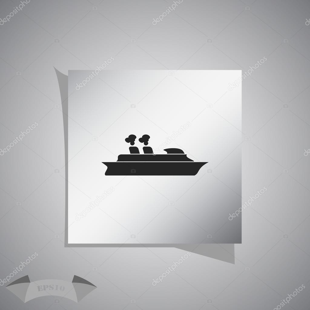 Cruise sea ship - Vector icon 