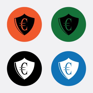 Euro koruma vektör simgesi.