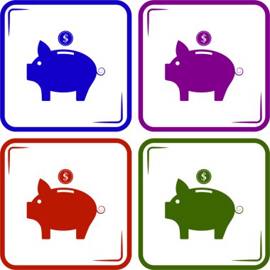 Vektör domuz para banka simgesi
