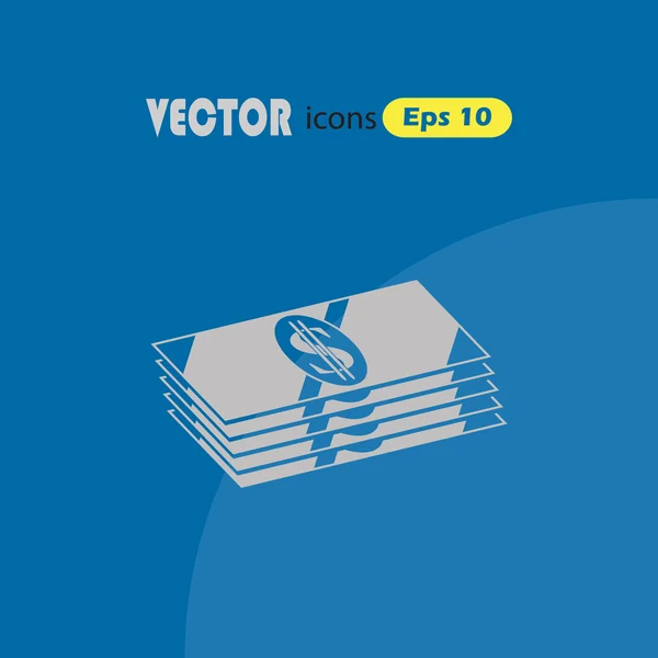Empilhamento de dinheiro Icon Vector . — Vetor de Stock