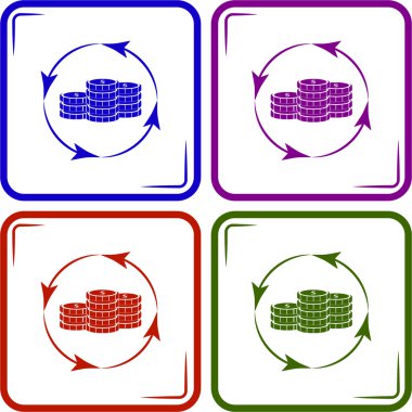 Vektör simge dolaşım sikkeler