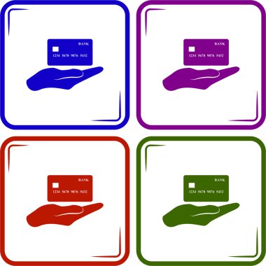 Banka kredi ile el vektör simgesi