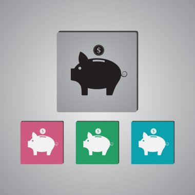 Vektör domuz para banka simgesi