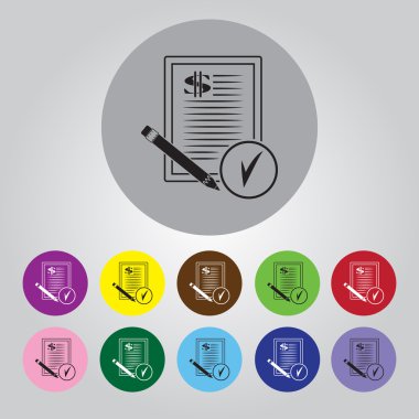 Doları sözleşme vektör simgesi