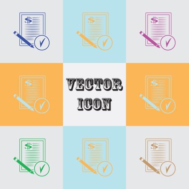 Doları sözleşme vektör simgesi