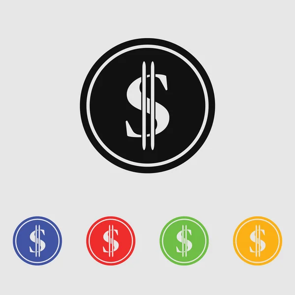Dólar céntimo icono — Vector de stock