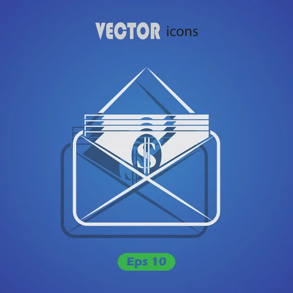 Icono de sobre de dinero — Vector de stock