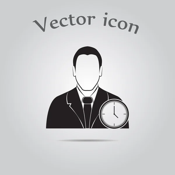 Icône Temps de travail - Au fil du temps icône de travail — Image vectorielle