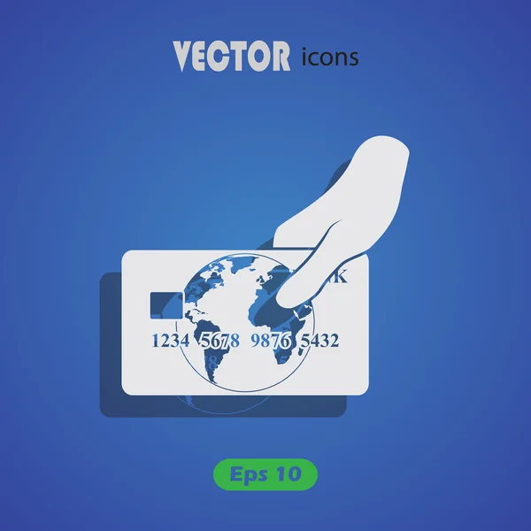 Crédito bancario con icono de vector de mano — Archivo Imágenes Vectoriales
