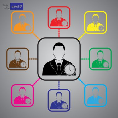 İş Icon - zaman çalışma simgesinin üzerine süre