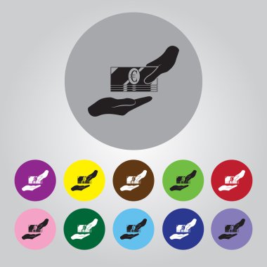 Para Simgesi Alınıyor. Vektör İllüstrasyonu