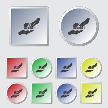 Para Simgesi Alınıyor. Vektör İllüstrasyonu