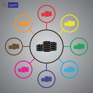 Paralar simgeler vektör.