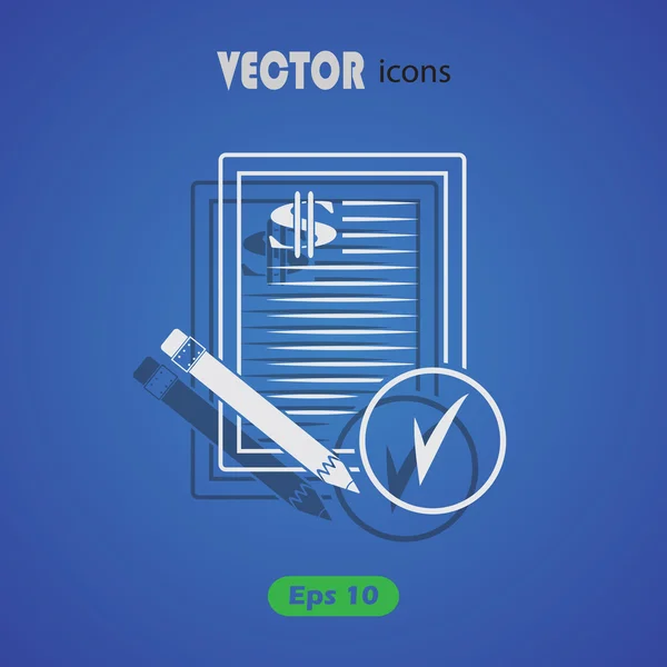 Dollar contrat vectoriel icône — Image vectorielle
