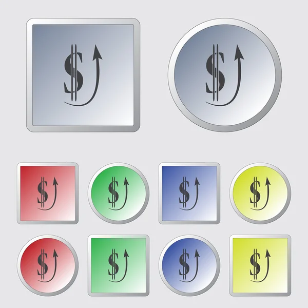 The Dollar Sign Is Rising icon — Stock Vector