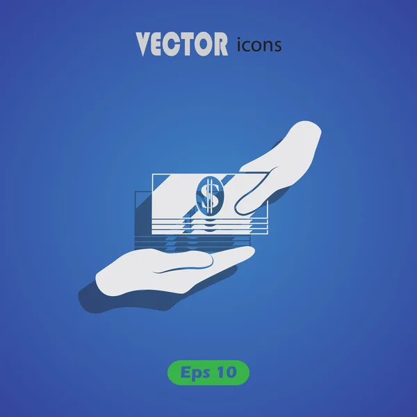 Receiving Money Icon. Vector Illustration — Stock Vector