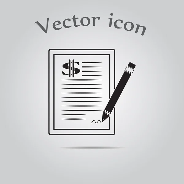 El icono del contrato del dólar . — Vector de stock