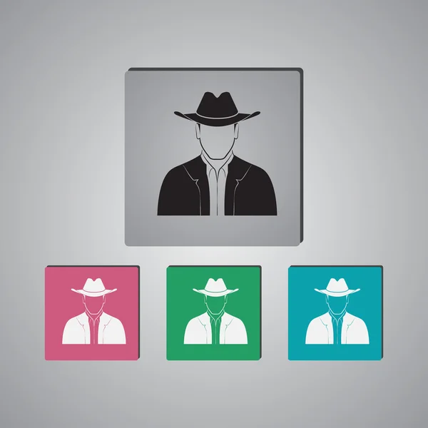 Homem com chapéu ícone —  Vetores de Stock