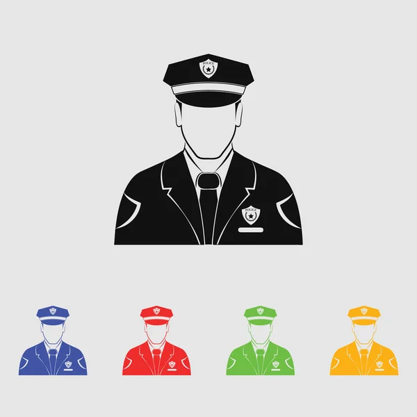 Policía icono de vector — Archivo Imágenes Vectoriales