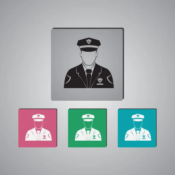 Policía icono de vector — Archivo Imágenes Vectoriales