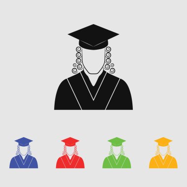 Yargıç simgesi avatar. Vektör simgesi