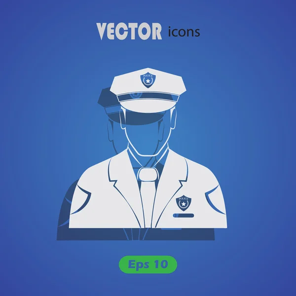 Politieagent vector pictogram — Stockvector