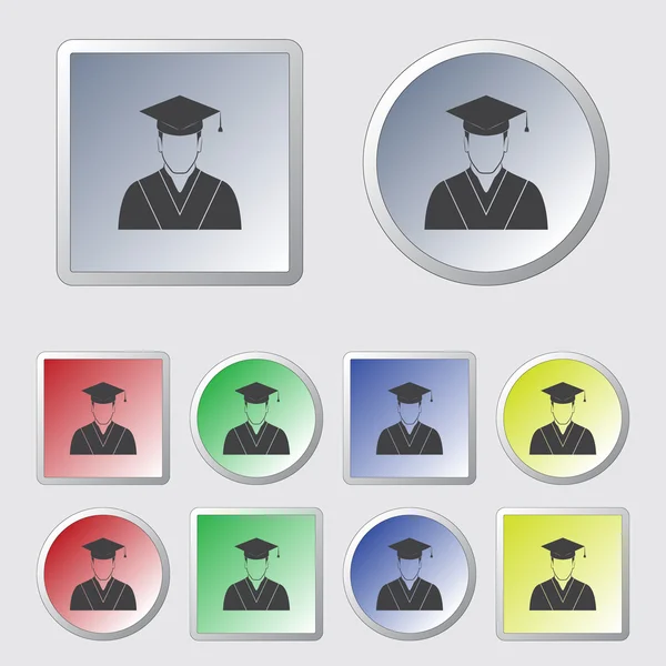 Estudiante graduado. Icono del vector — Vector de stock