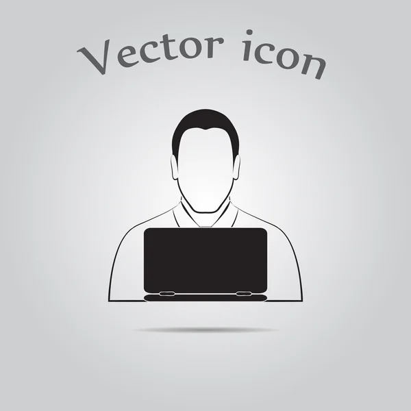 Pessoas com ícone de computador — Vetor de Stock