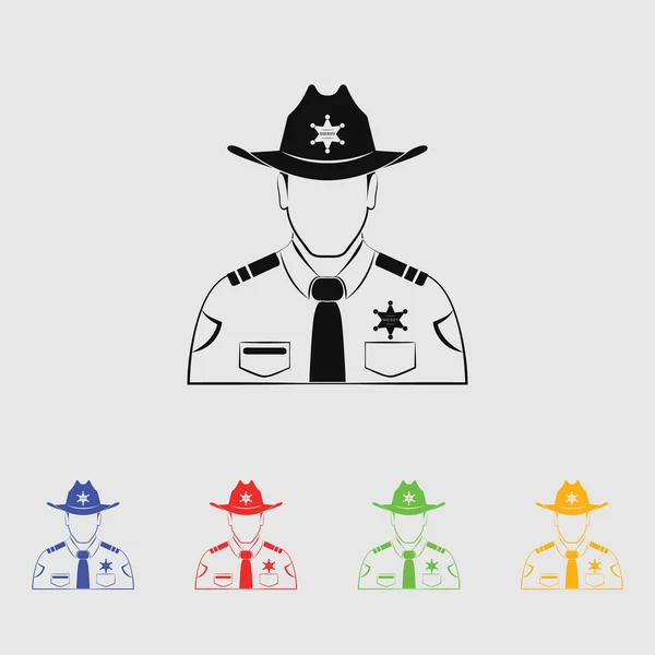 Šerif vektorové ikony — Stockový vektor