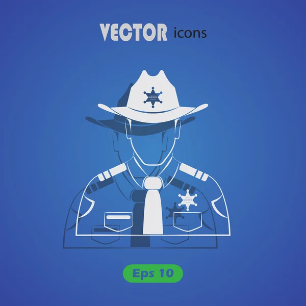 Icono del Sheriff Vector — Vector de stock