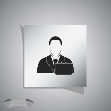 diplomat vektör simgesi olan işadamı.